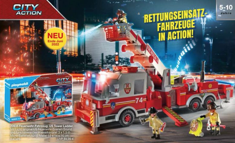 Playmobil USA Playmobil 70935 Rescue Vehicles: Fire Engine with Tower Ladder Playmobil USA Playmobil 70935 Rescue Vehicles: Fire Engine with Tower Ladder