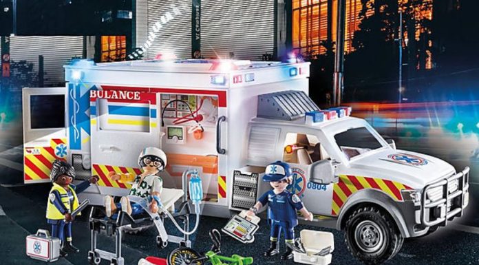 Playmobil USA Playmobil 70936 Rescue Vehicles: Ambulance with Lights and Sound