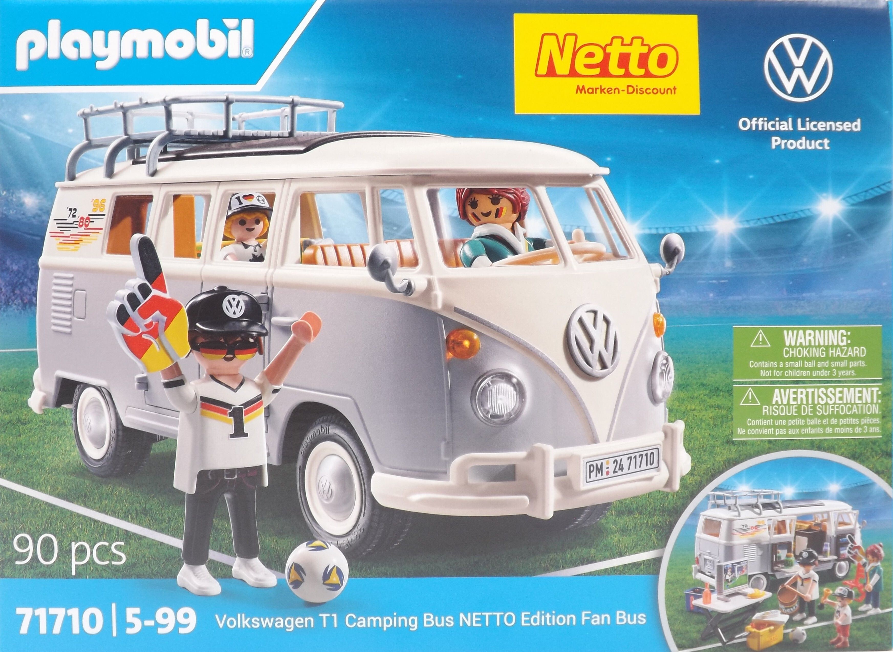 Playmobil Volkswagen Playmobil: todas las referencias de la T1 y el Escarabajo 12 Playmobil 71710 Volkswagen T1 Camping Bus NETTO Edition Fan Bus