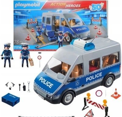 Playmobil 71716 Police Bus With Roadblock