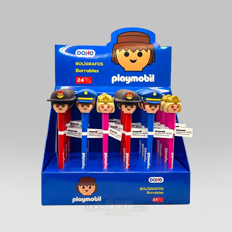 Playmobil Bolígrafo Borrable Playmobil: escribe y borra con tus clicks 1 Bolígrafo borrable Playmobil expositor todos los modelos