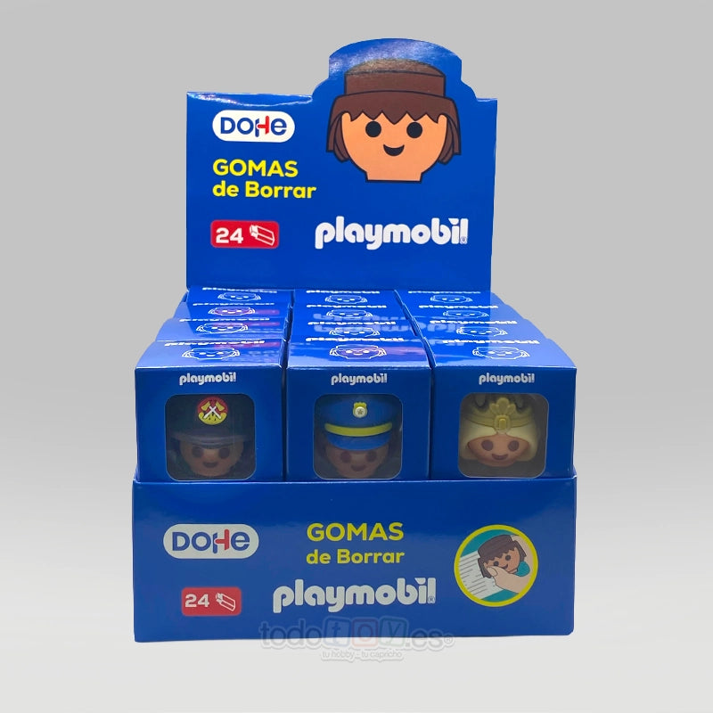 Playmobil Gomas de Borrar Playmobil: borradores coleccionables de tus clicks 1 Goma de borrar Playmobil expositor todos los modelos