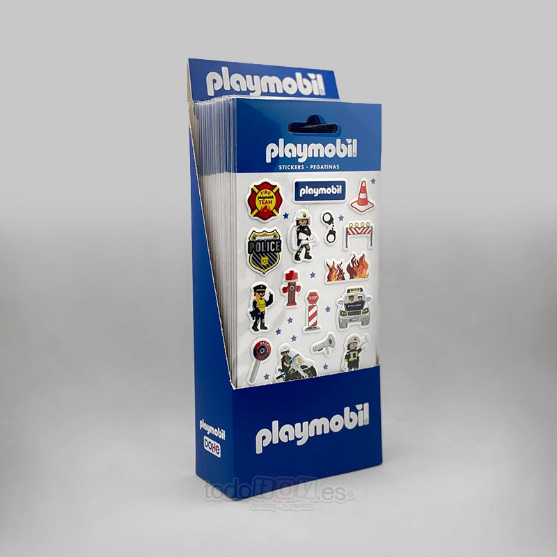 Playmobil Pegatinas Playmobil Troqueladas y Acolchadas: princesas, policías y bomberos 1 Pegatinas Playmobil troqueladas acolchadas expositor