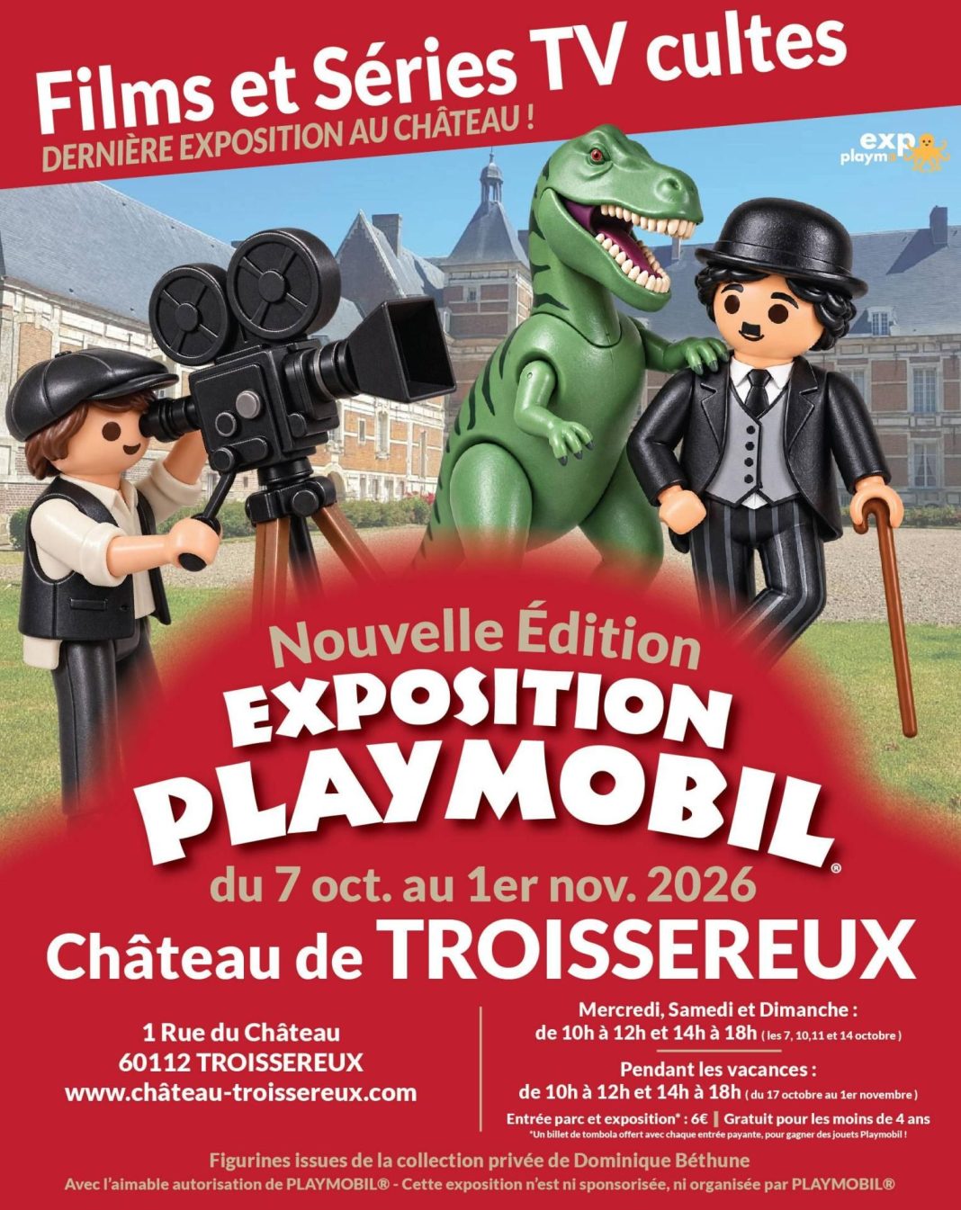 Exposición Playmobil Cine y Series TV en el Château de Troissereux 2026 Exposición Playmobil Cine y Series TV en el Château de Troissereux 2026