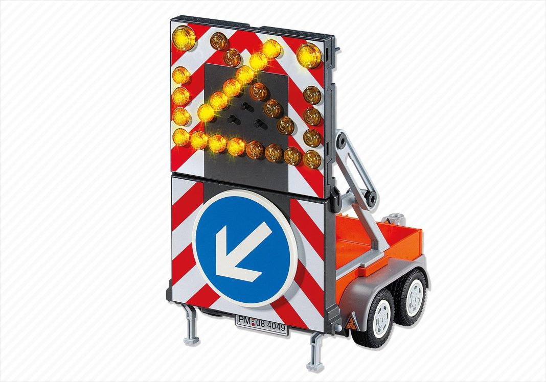 Playmobil 6227 Remolque con señal luminosa de obras