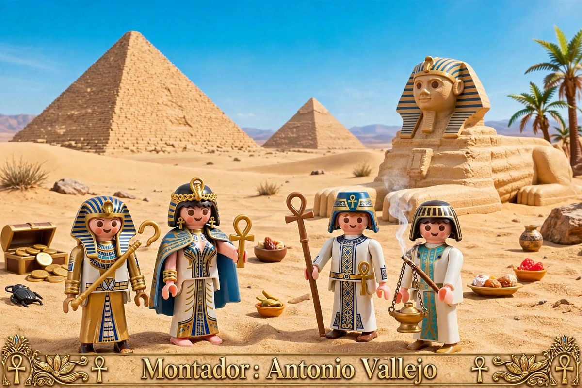 Playmobil 8ª Feria Playmobil de Alcalá de Guadaíra 2026: fechas, horarios, talleres y concurso de dioramas 3 Montador: Antonio Vallejo — Diorama del Antiguo Egipto (pirámides, esfinge y faraones)