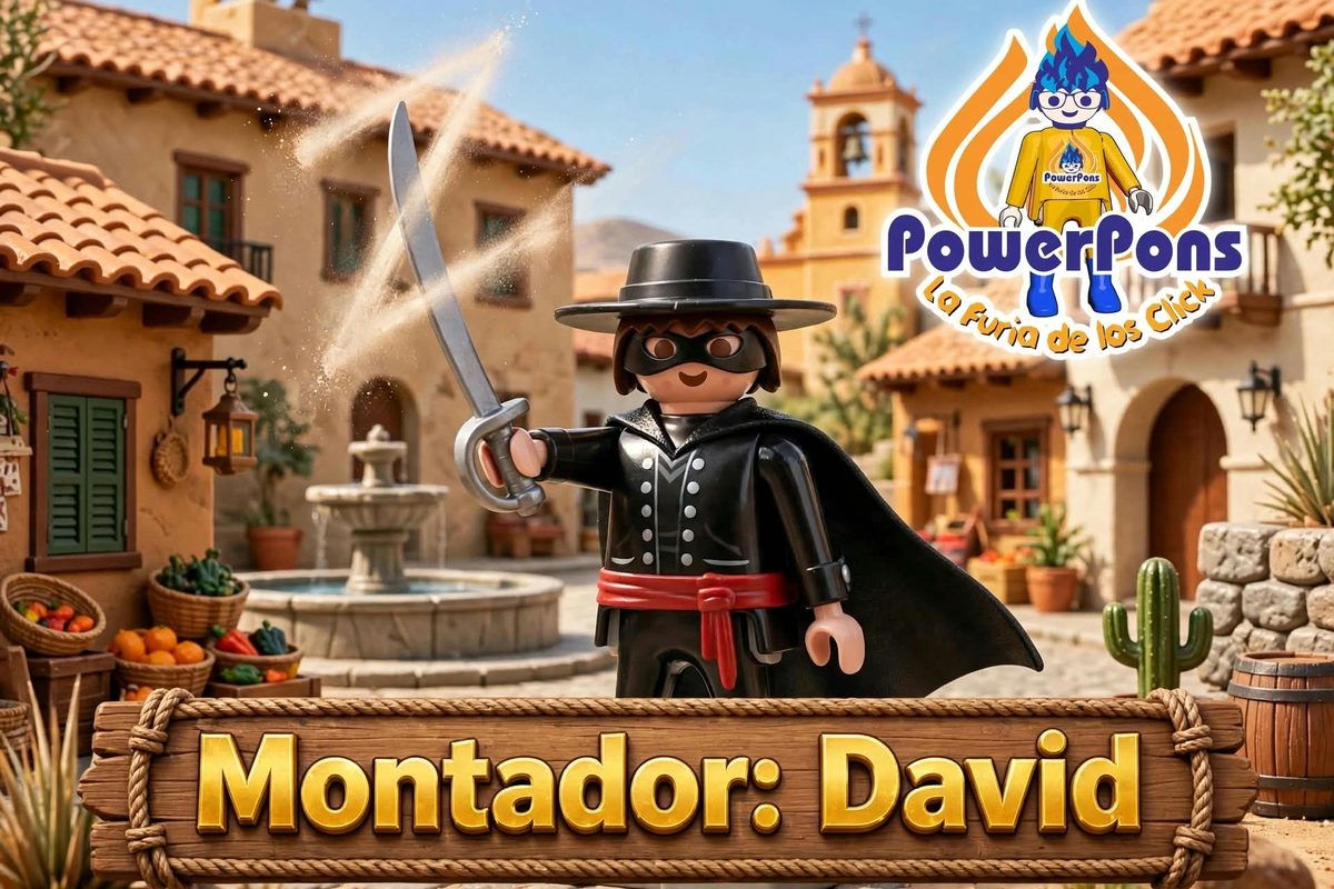 Playmobil 8ª Feria Playmobil de Alcalá de Guadaíra 2026: fechas, horarios, talleres y concurso de dioramas 7 Montador: David, «La Furia de los Clicks» (PowerPons) — Diorama de El Zorro