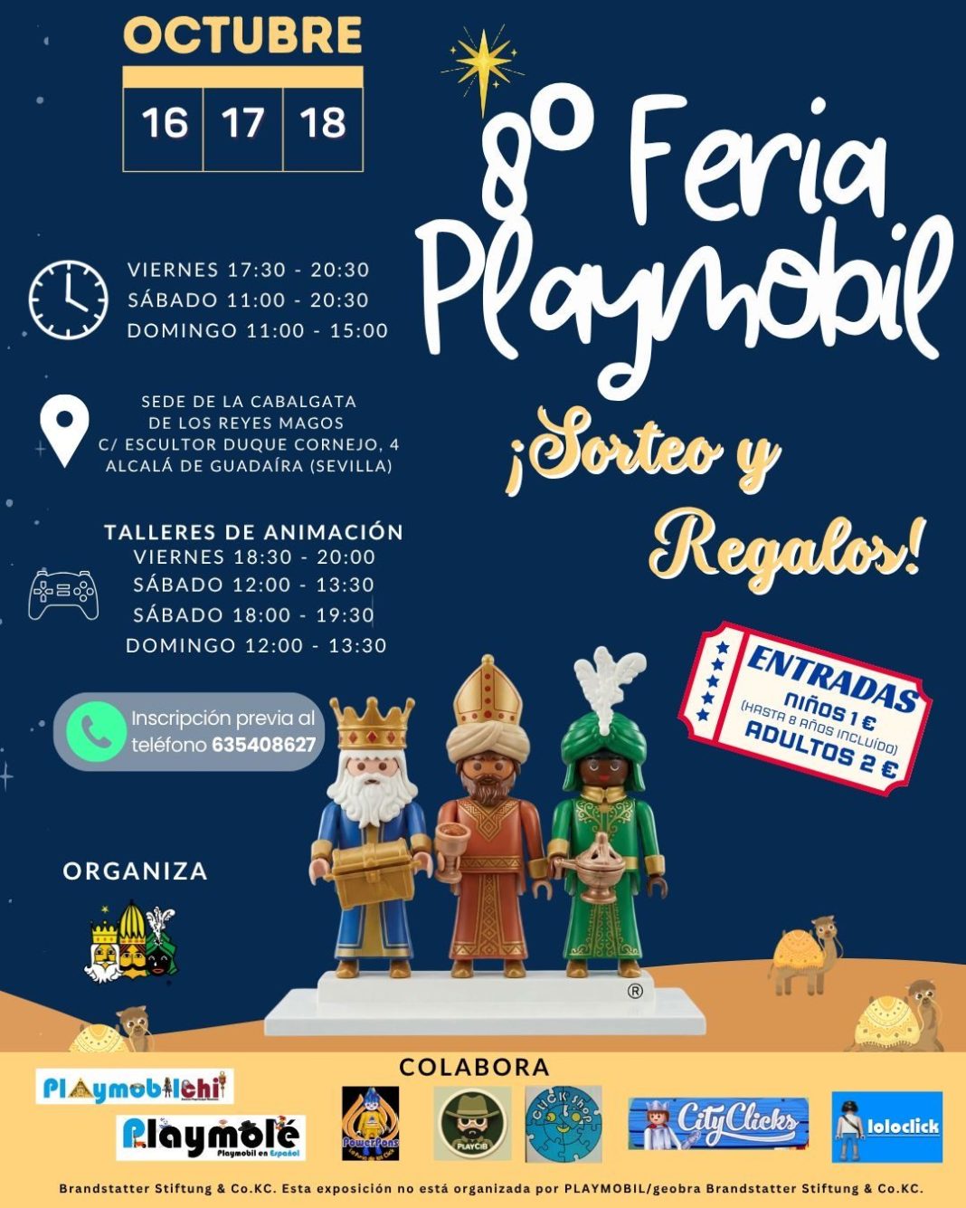8ª Feria Playmobil de Alcalá de Guadaíra 2026 Cartel de la 8ª Feria Playmobil de Alcalá de Guadaíra, 16, 17 y 18 de octubre de 2026