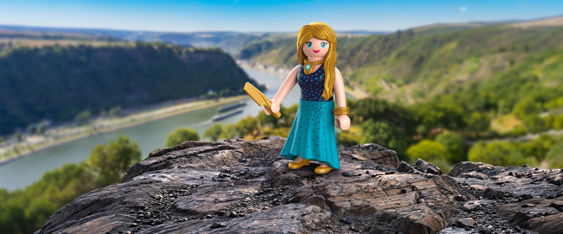 Playmobil Playmobil 72369 Loreley - Novedades 2026 - El Mundo Click 1 La figura Playmobil 72369 Loreley sobre la roca del Rin