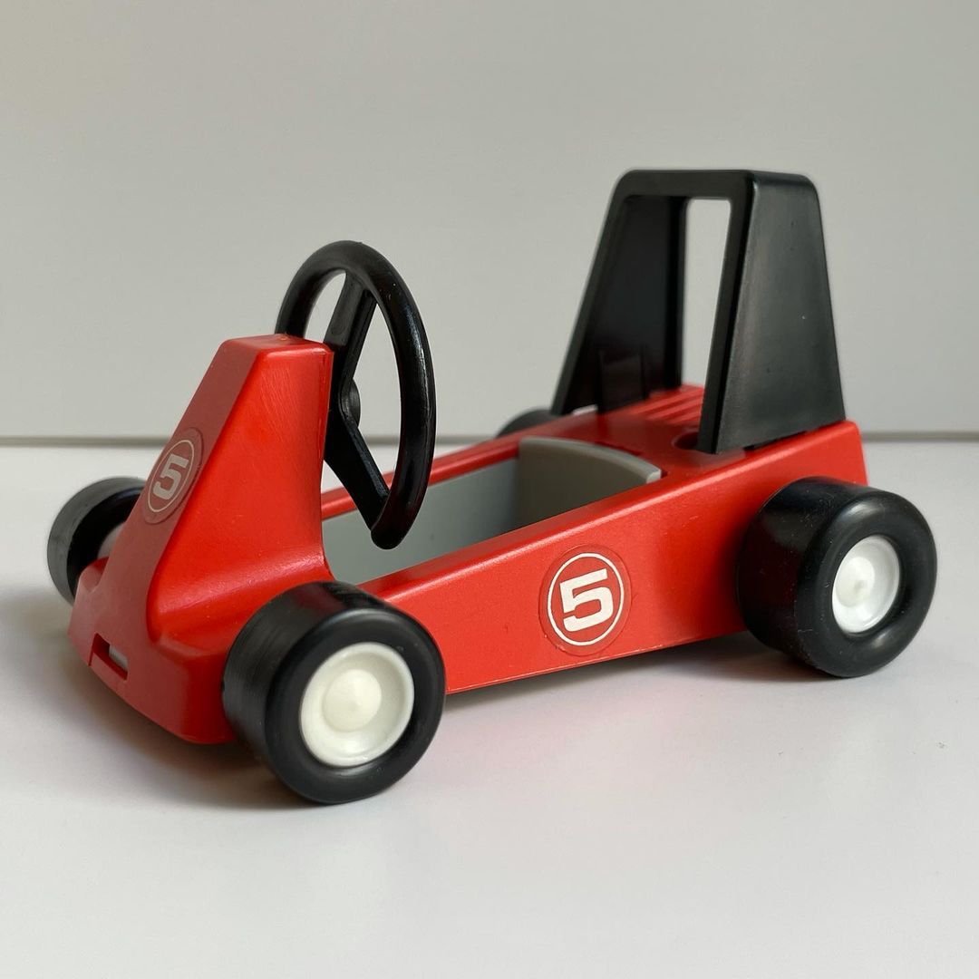 Playmobil Playmobil de las galletas Meiji: las figuras de regalo de Japón en los años 80 3 Kart rojo con el número 5