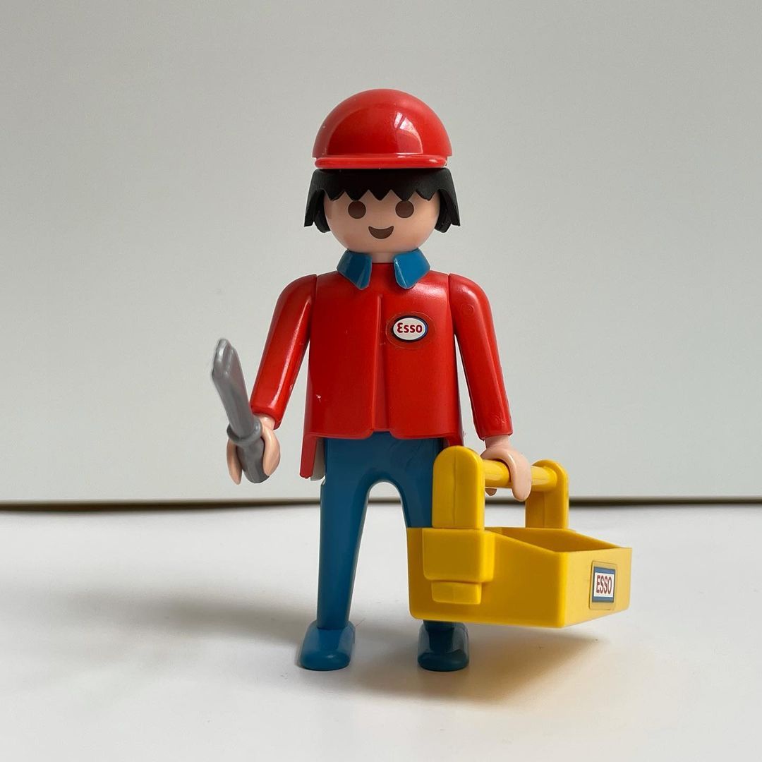 Playmobil Playmobil de las galletas Meiji: las figuras de regalo de Japón en los años 80 13 Mecánico de Esso con llave y caja de herramientas