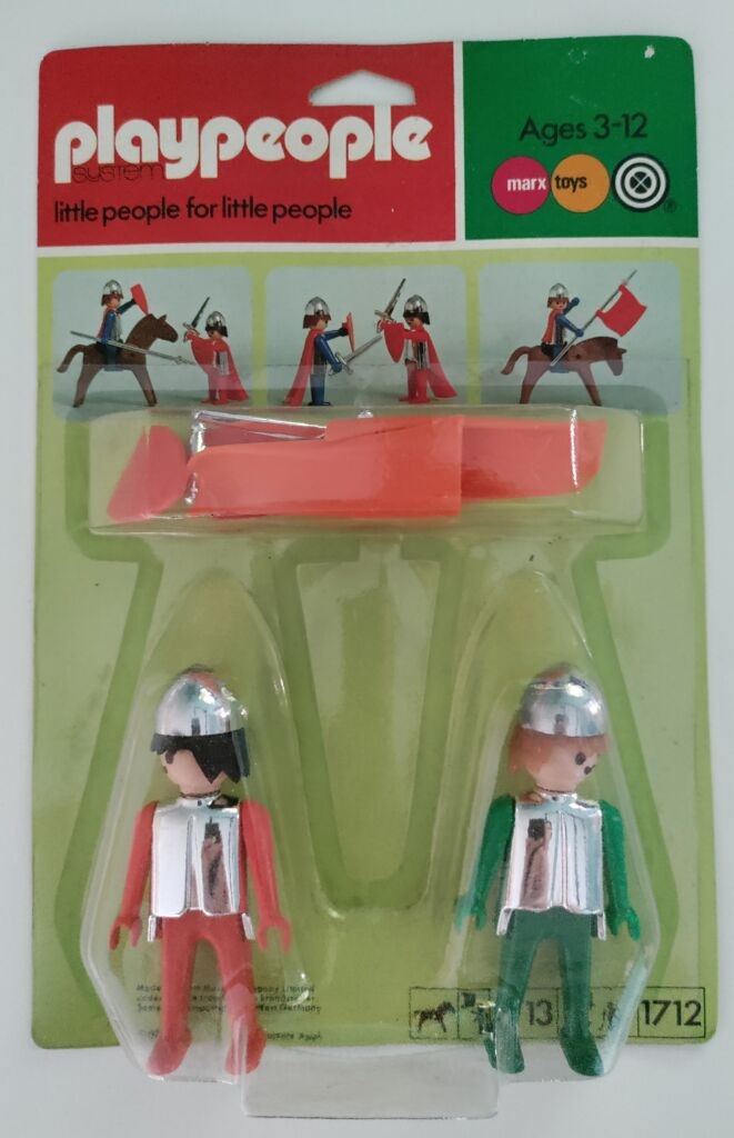 Playmobil Playmobil Playpeople 1712v4 Caballeros rojo y verde - Marx Toys Reino Unido 1976 - El Mundo Click 2 Playmobil Playpeople 1712v4 Caballeros rojo y verde