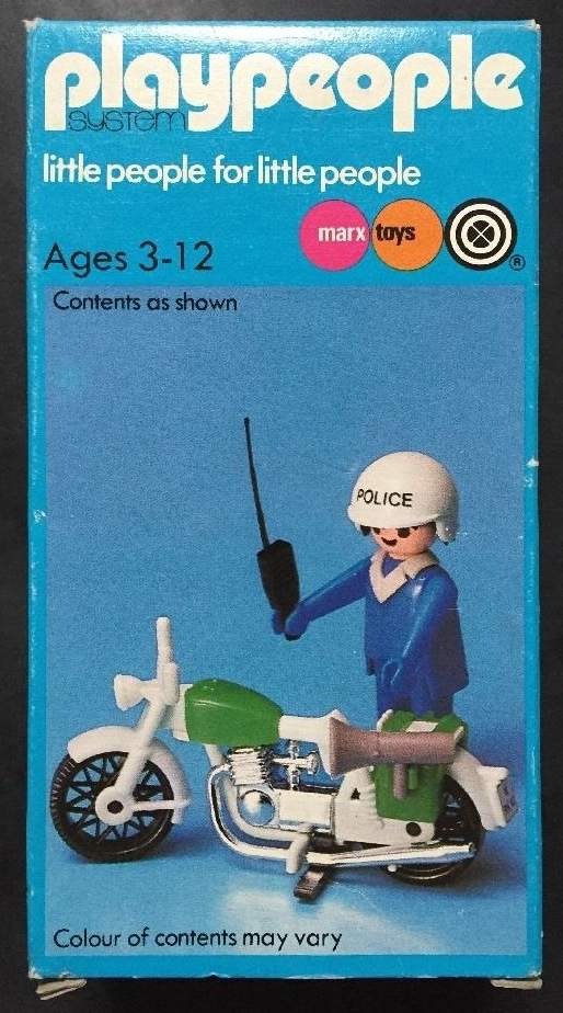Playmobil Playmobil Playpeople 1729/1 Policía con moto - Marx Toys Reino Unido 1979 - El Mundo Click 1 Playmobil Playpeople 1729/1 Policía con moto