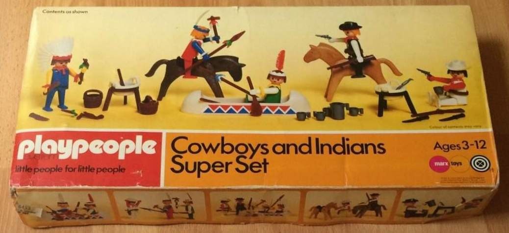 Playmobil Playmobil Playpeople 1730 Superset de vaqueros e indios - Marx Toys Reino Unido 1976 - El Mundo Click 1 Playmobil Playpeople 1730 Superset de vaqueros e indios