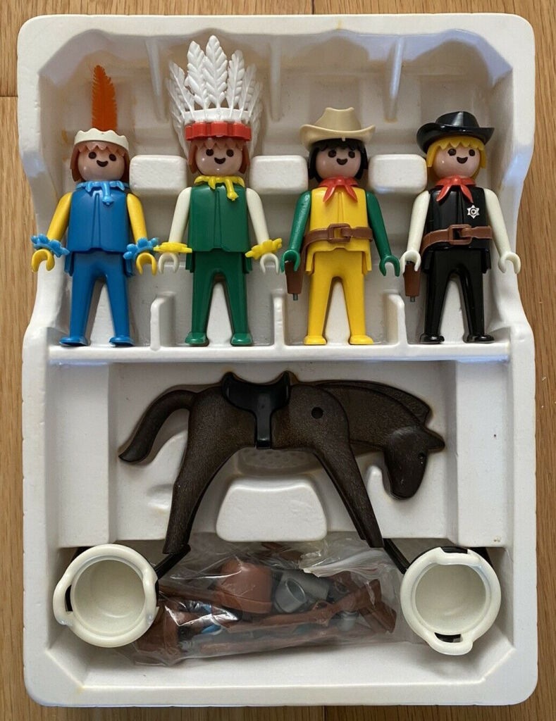 Playmobil Playmobil Playpeople 1731v2 Set básico de vaqueros e indios - Marx Toys Reino Unido 1976 - El Mundo Click 3 Playmobil Playpeople 1731v2 Set básico de vaqueros e indios