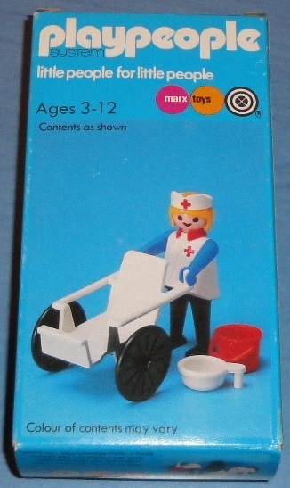 Playmobil Playmobil Playpeople 1743/1 Enfermera con silla de ruedas - Marx Toys Reino Unido 1979 - El Mundo Click 1 Playmobil Playpeople 1743/1 Enfermera con silla de ruedas