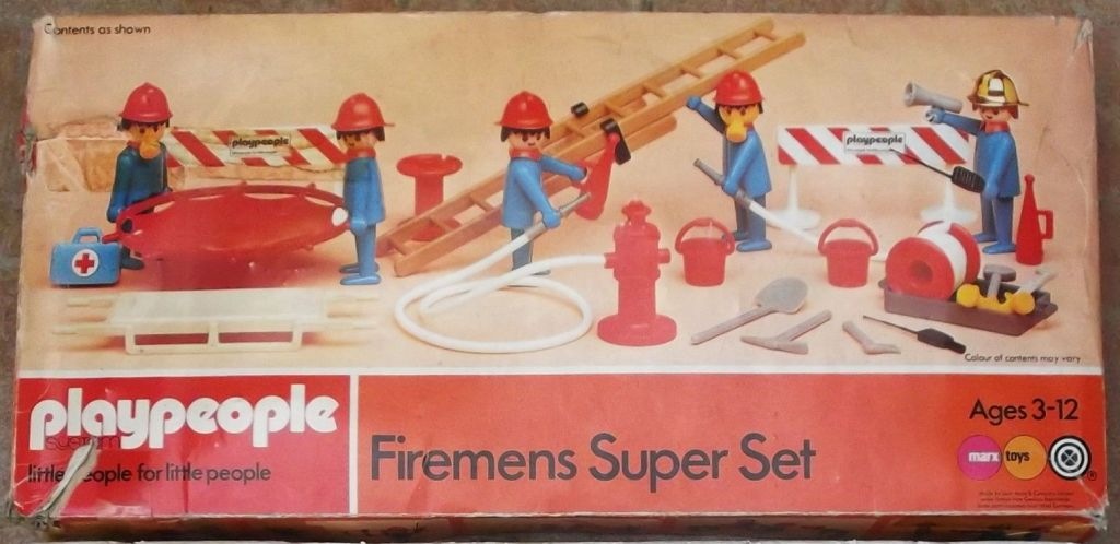 Playmobil Playmobil Playpeople 1750 Superset de bomberos - Marx Toys Reino Unido 1975 - El Mundo Click 1 Playmobil Playpeople 1750 Superset de bomberos