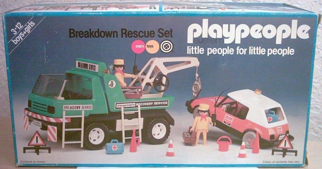 Playmobil Playmobil Playpeople 1759 Set de grúa de asistencia - Marx Toys Reino Unido 1979 - El Mundo Click 1 Playmobil Playpeople 1759 Set de grúa de asistencia