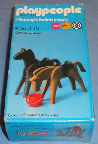 Playmobil Playmobil Playpeople 1760/1 Caballos - Marx Toys Reino Unido 1979 - El Mundo Click 1 Playmobil Playpeople 1760/1 Caballos