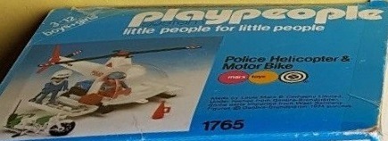 Playmobil Playmobil Playpeople 1765v2 Helicóptero y moto de policía - Marx Toys Reino Unido 1979 - El Mundo Click 2 Playmobil Playpeople 1765v2 Helicóptero y moto de policía