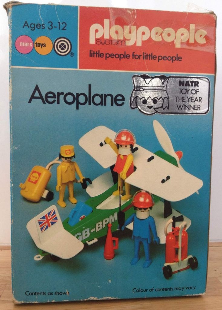 Playmobil Playmobil Playpeople 1766 Biplano - Marx Toys Reino Unido 1978 - El Mundo Click 1 Playmobil Playpeople 1766 Biplano