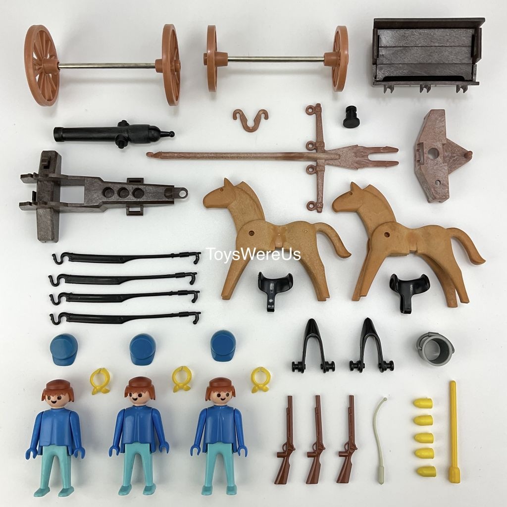 Playmobil Playmobil Playpeople 1775 Cañón y armón de la caballería - Marx Toys Reino Unido 1977 - El Mundo Click 2 Playmobil Playpeople 1775 Cañón y armón de la caballería