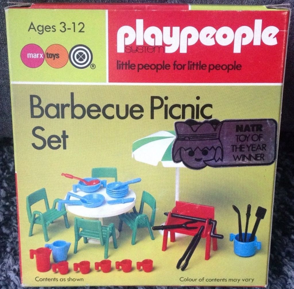 Playmobil Playmobil Playpeople 1789 Set de barbacoa y pícnic - Marx Toys Reino Unido 1978 - El Mundo Click 1 Playmobil Playpeople 1789 Set de barbacoa y pícnic